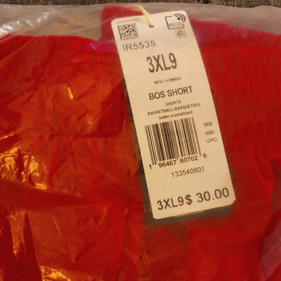 ADIDAS Badge of Sport Shorts in Better Scarlet/Black Size 3XL 9 inch Inseam - Picture 2 of 7